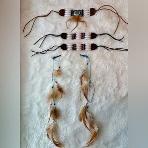 (SOLD)Native American Indian Costume Accessories Jewelry Necklace Bracelets Hair